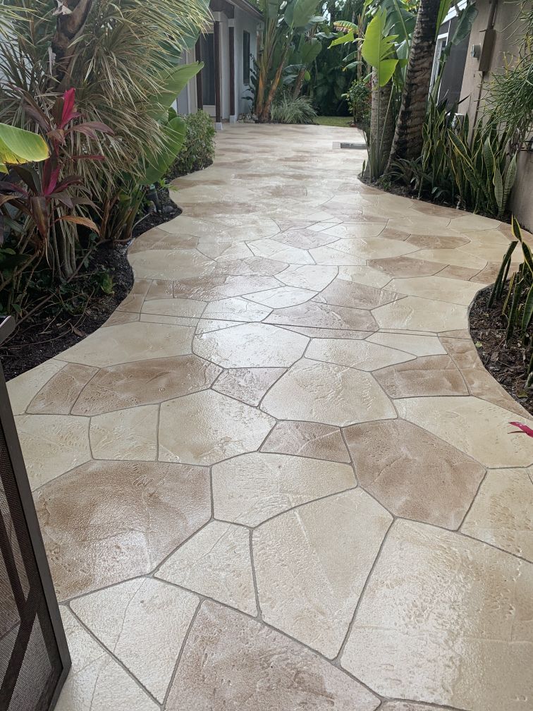 stamped concrete walkway