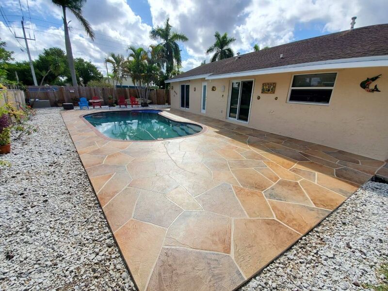 stained concrete pool deck 